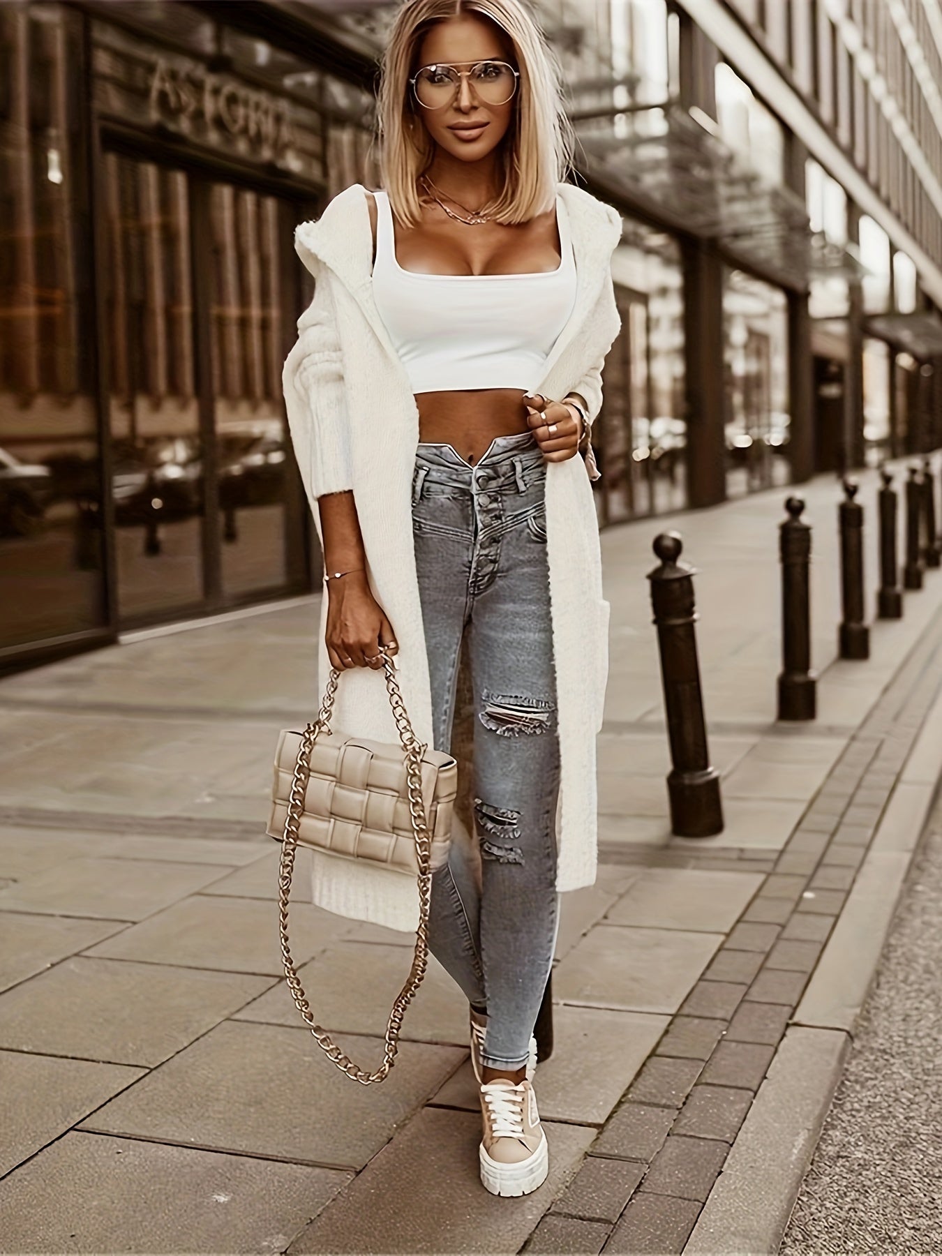 Alpen Strickmantel Kapuze | Avalynart