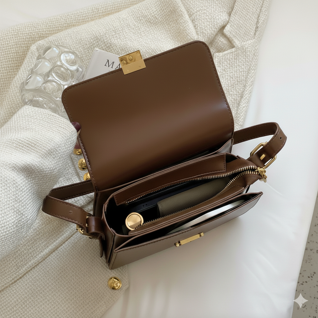 Leder Schultertasche Klassik | Avalynart